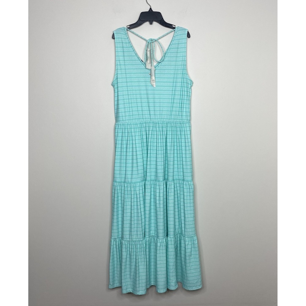 CABANA LIFE Size Large Naples Embroidered Tiered Midi Dress Cover-up Boho Beach - Picture 4 of 16